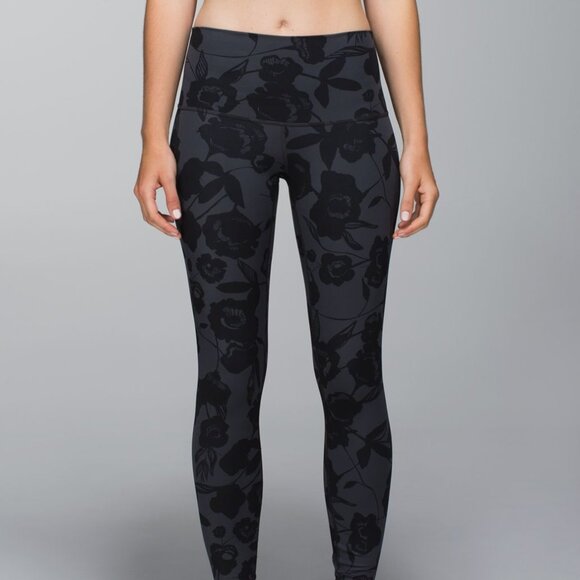 lululemon athletica Pants - lululemon athletica Black Floral Leggings Sz-4